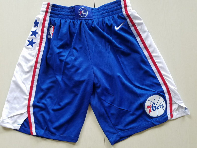 2018 Men NBA Nike Philadelphia 76ers blue shorts->milwaukee bucks->NBA Jersey